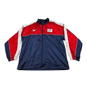 Vintage New England Revolution Jacket Mens Large Red Blue MLS Soccer Reebok 90s